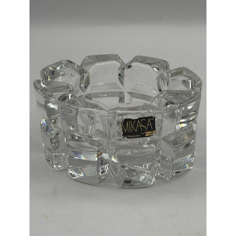 Mikasa Walther West Germany Crystal Votive Candle Holder  4x3" Heavy